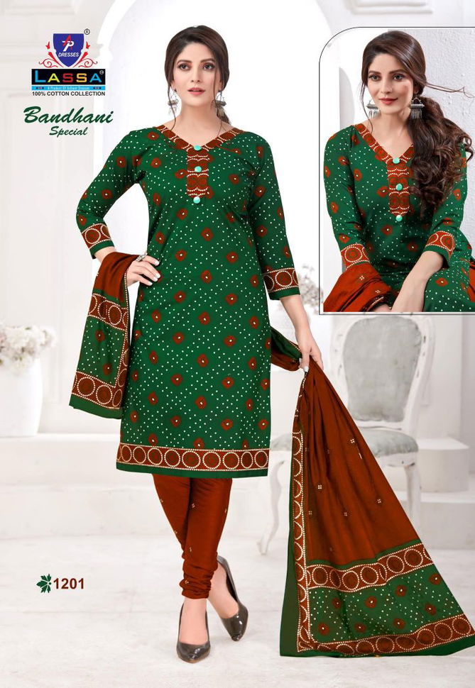 Arihant Lassa Bandhani Special 12 Casual Daily Wear Cotton Dress Material Collection